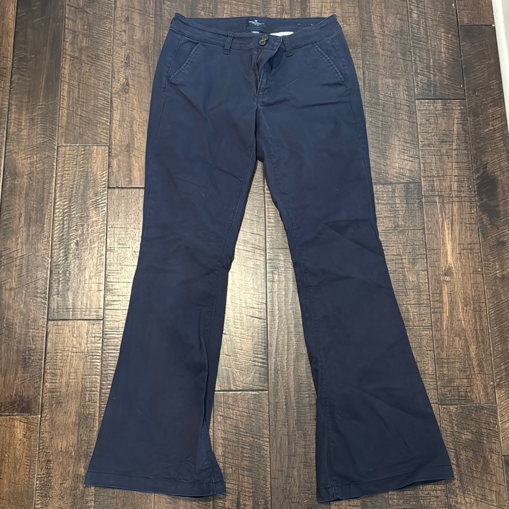 American Eagle Outfitters Dark Blue Flared Pants